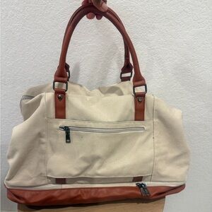 Stylish Cream and Brown Men's Bag